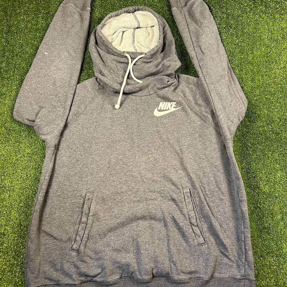 Nike Men's Grey and Navy Hoodie